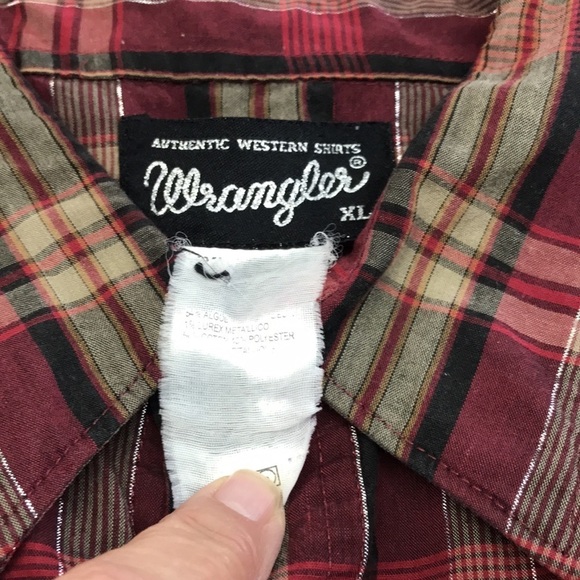 Vintage Wrangler Shirt Pearl Snap Front Men’s XL Plaid Long Sleeve Western - Picture 7 of 11